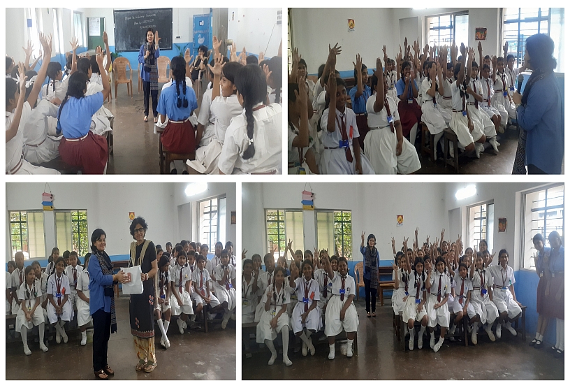 Sanitary kit distribution, underprivileged school children, AHANA - Protecting Childhood