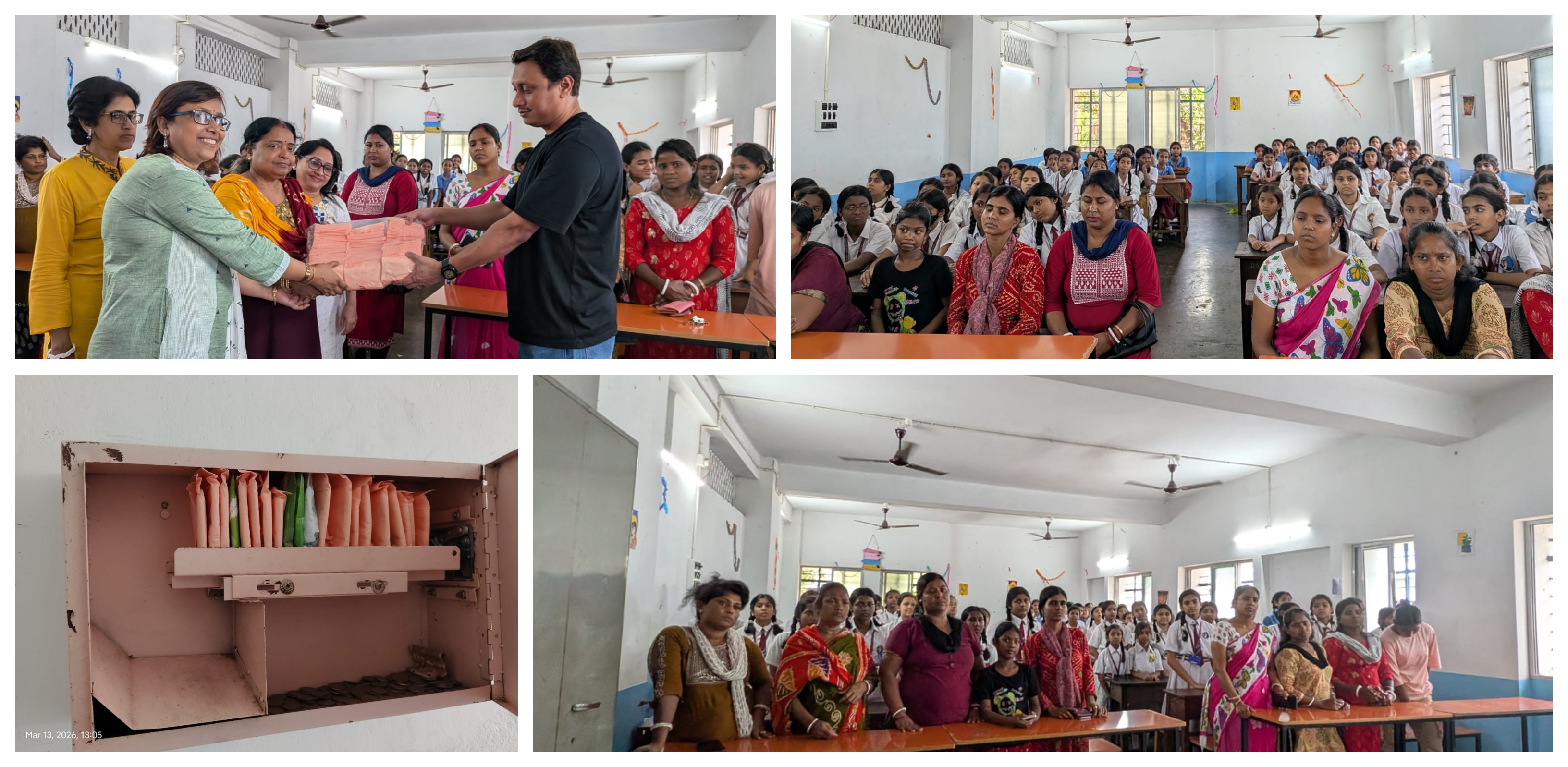 Sanitary kit distribution, underprivileged school children, AHANA - Protecting Childhood